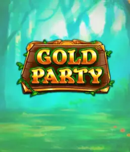 Изображение слота Gold Party от Pragmatic Play, демонстрирующий радостный и красочный мир ирландской тематики с денежными символами, веселыми лепреконами и радугой. На переднем плане виден игровой экран с 5 барабанами и 3 рядами, окруженный ирландским пейзажем и горшками золота, формирующими атмосферу праздника и волшебства.